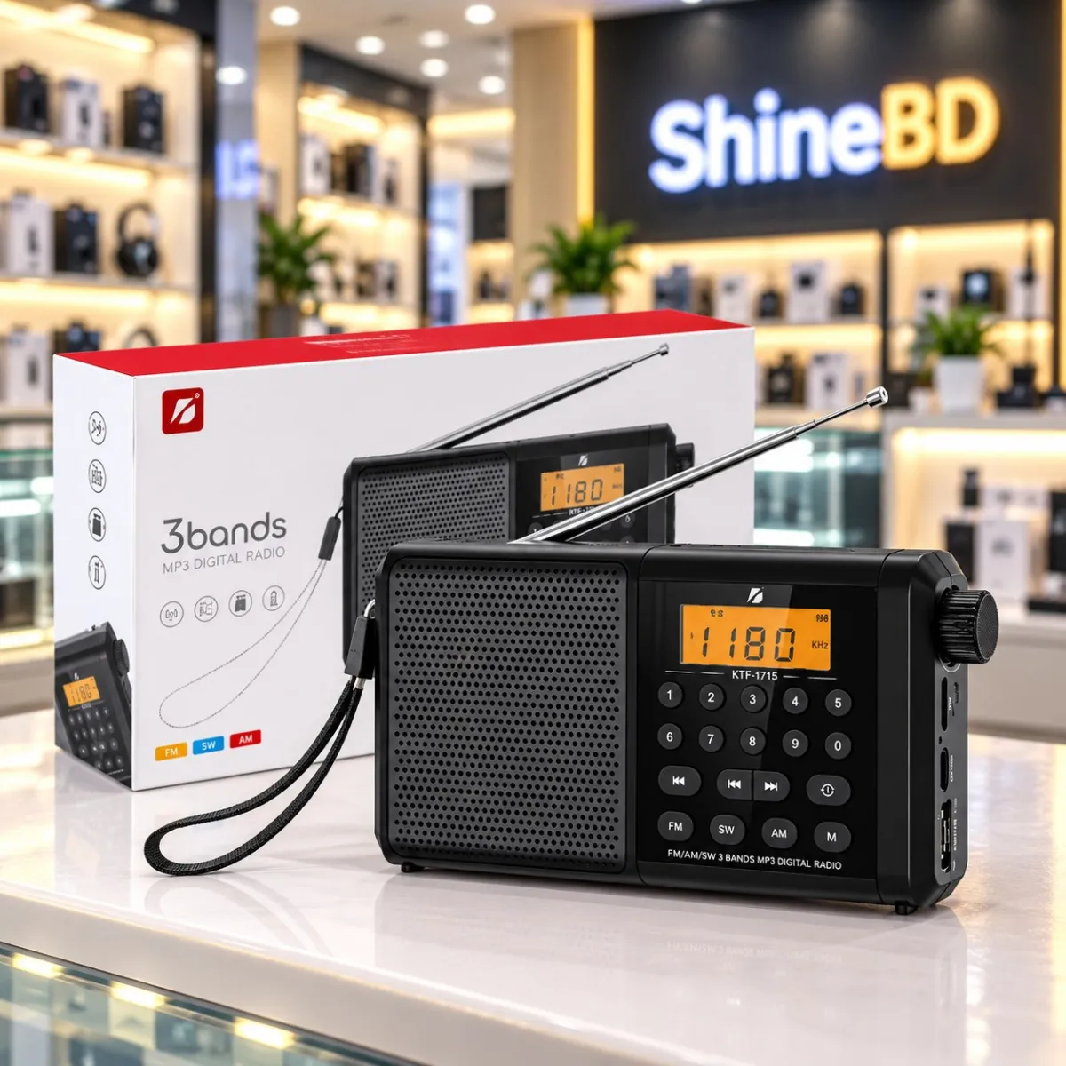 KTF-1715 Bluetooth speaker with Digital display