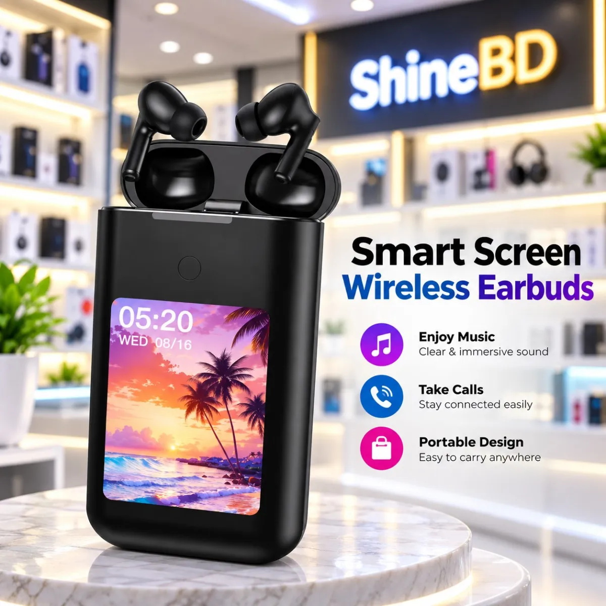 3-in-1” function, Power Bank capability, and Touch Display