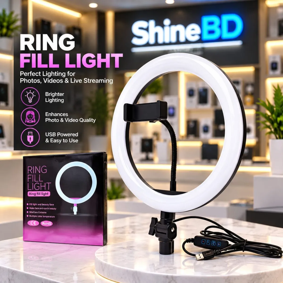 10 inch LED Ring Phil Light Ringlight Photography Beauty Light