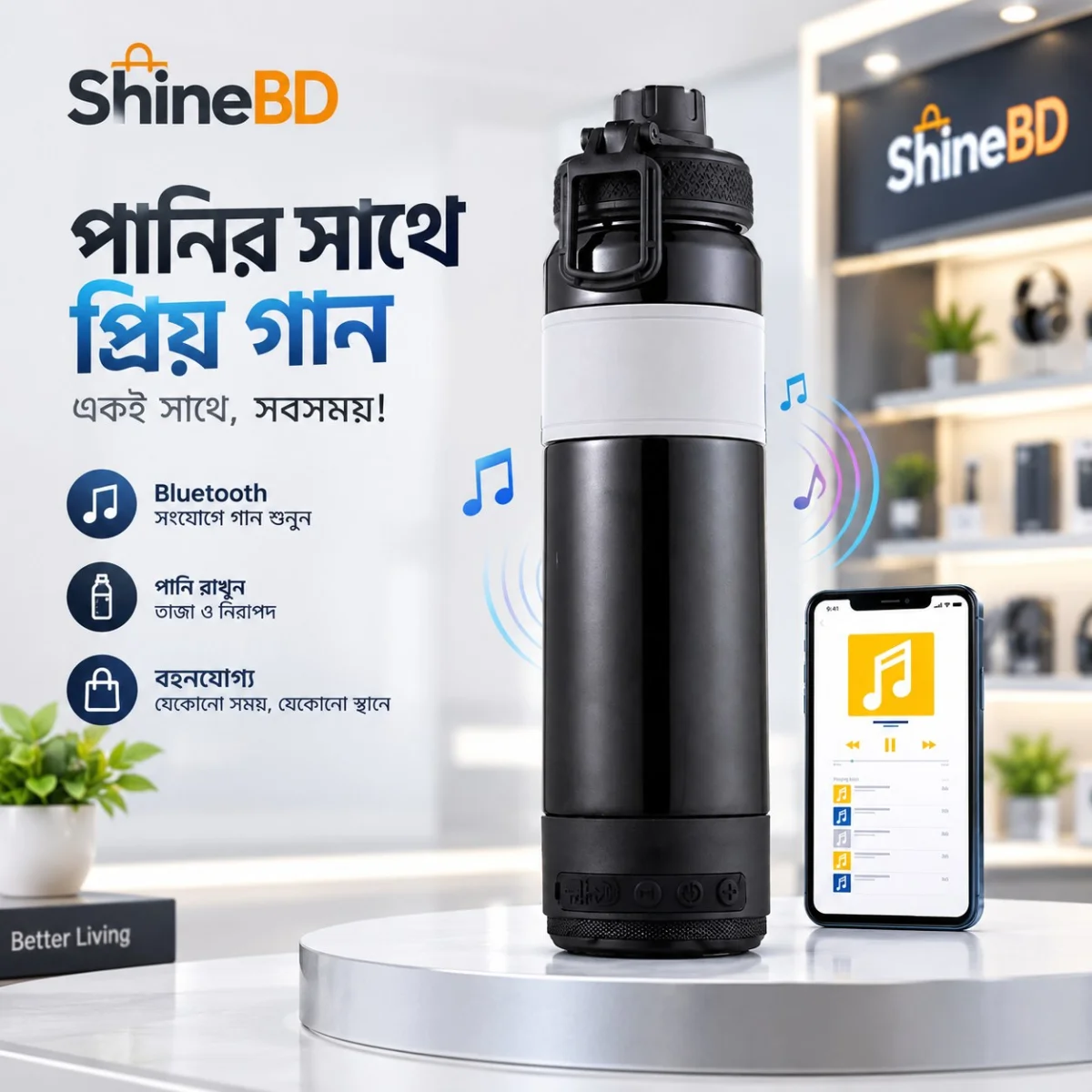 2 in 1 Water Cup Wireless Speaker 550 ml 4069