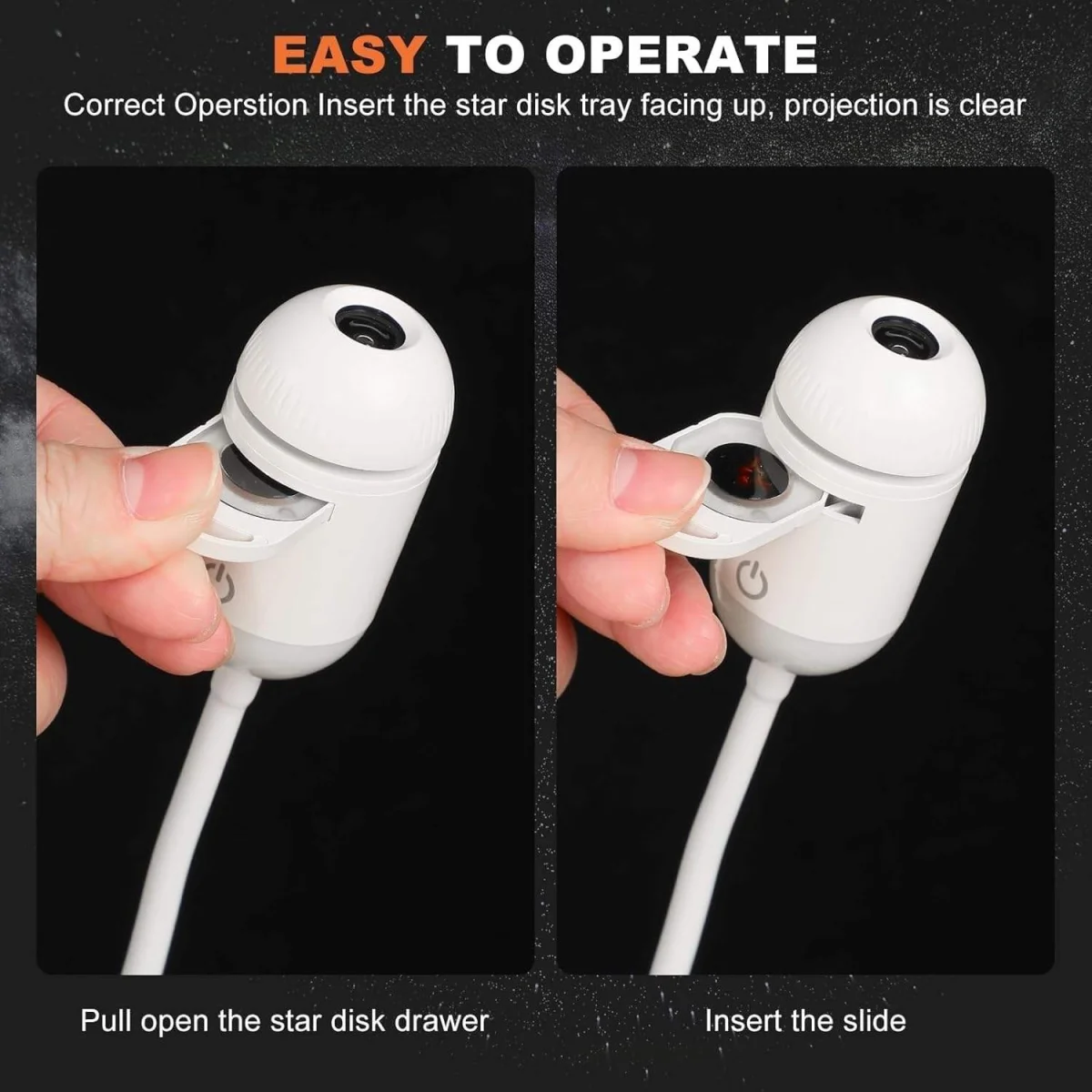 2-in-1 Mini Star Projector Night Light | USB Star/Galaxy Projector Light