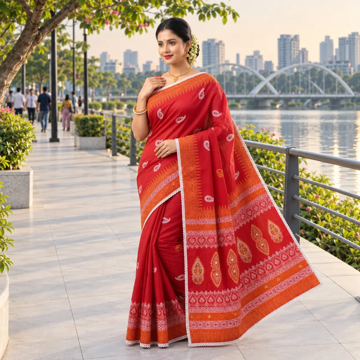 Khadi Suti Sharee with Less Work and Blouse Piece