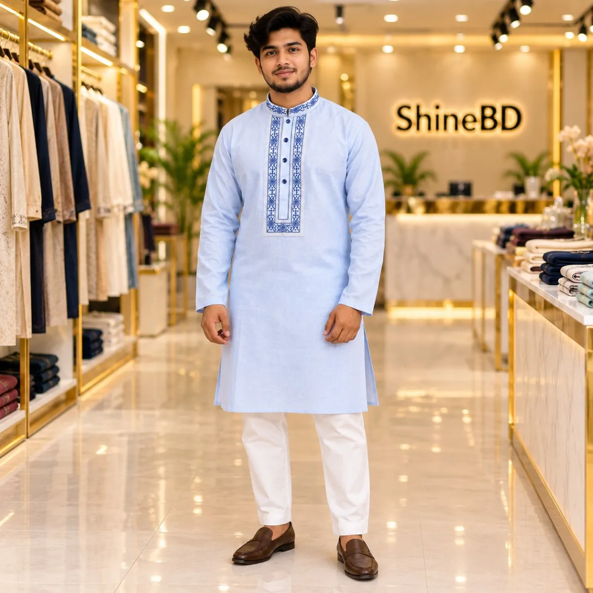 Premium Cotton Embroidery Panjabi
