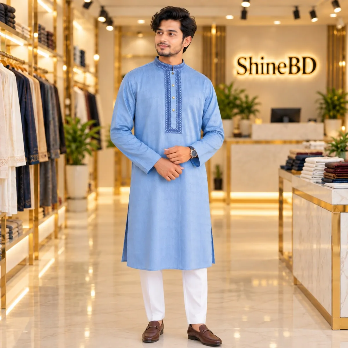 Premium Cotton Embroidery Panjabi