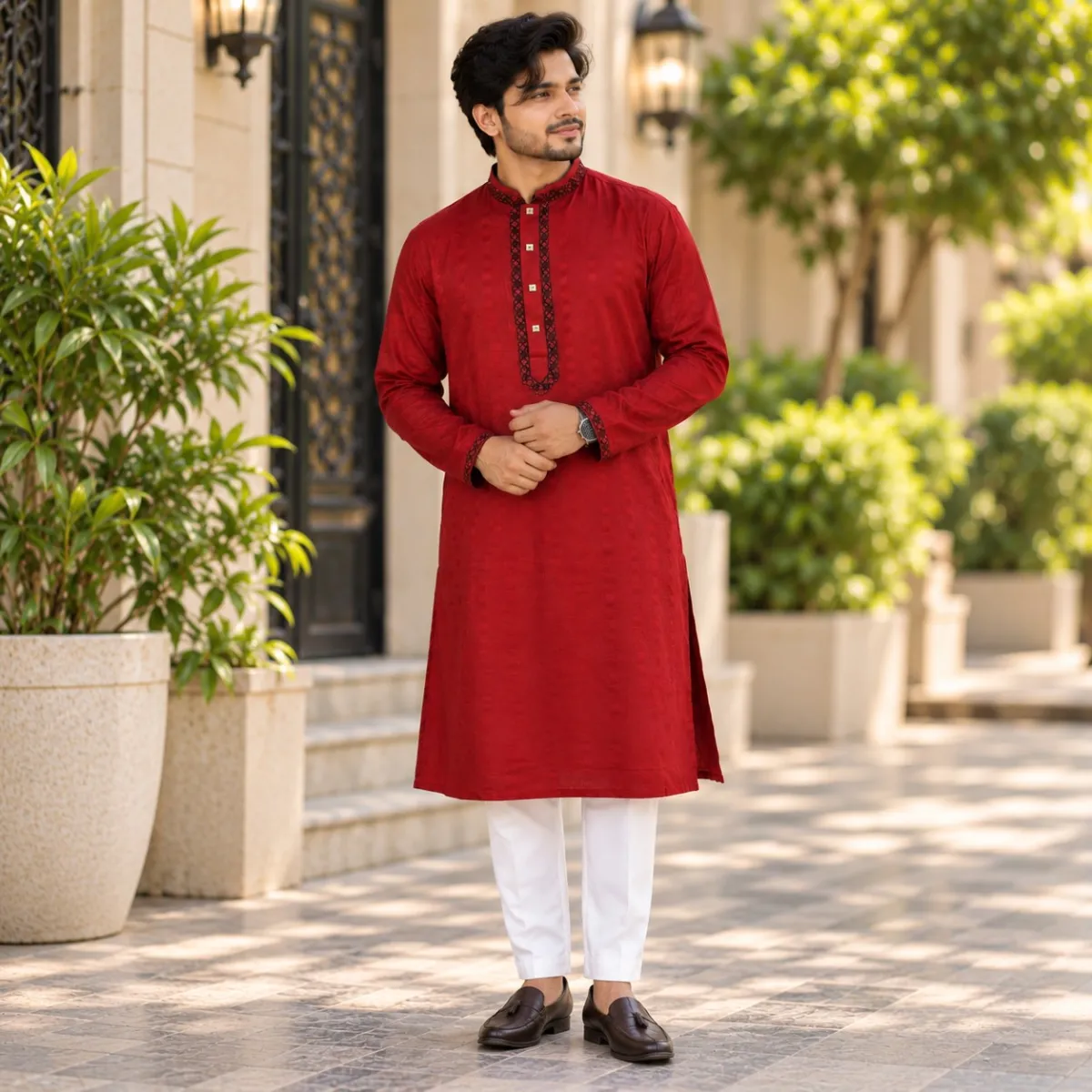 Premium Cotton Embroidery Panjabi