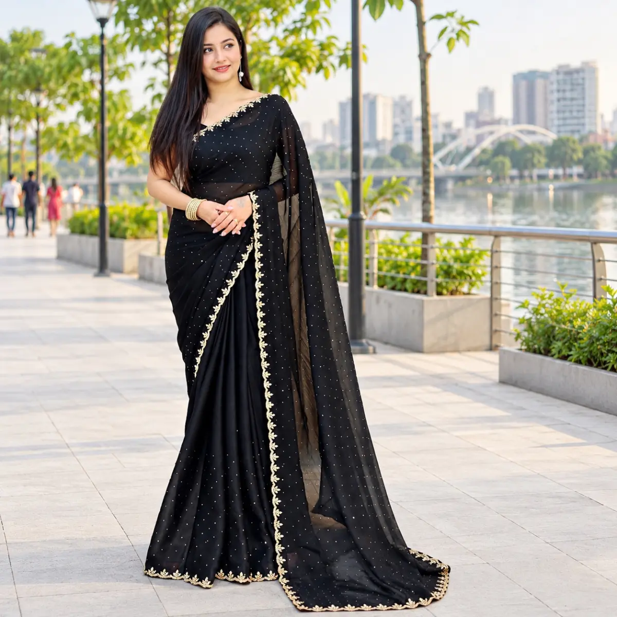 Georgette Sharee with Blouse Piece