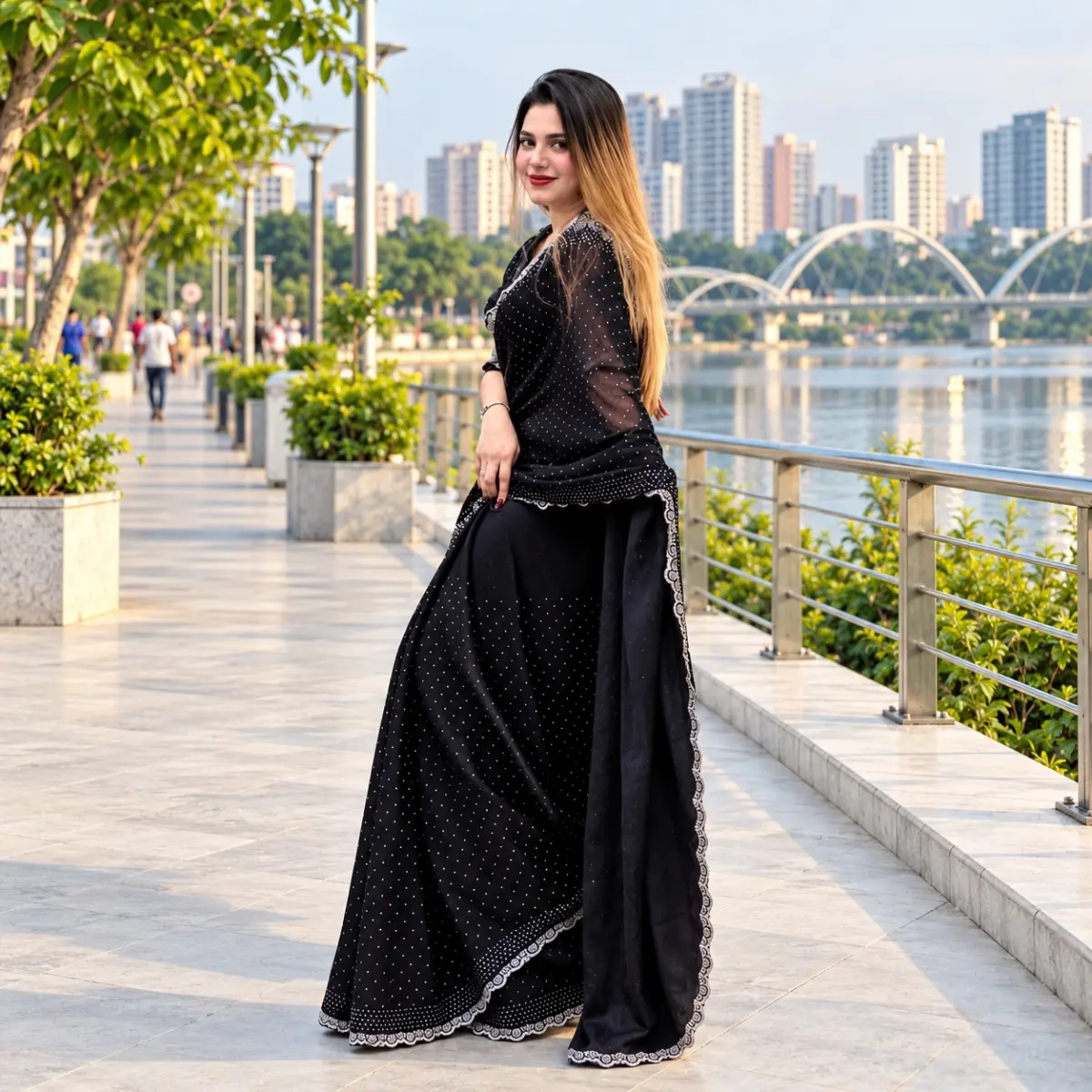 Georgette Sharee with Blouse Piece