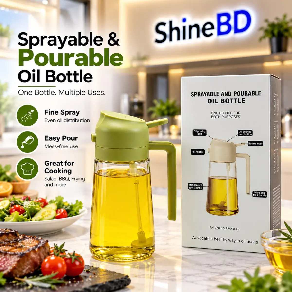 2-in-1 Sprayable And Pourable Oil Bottle