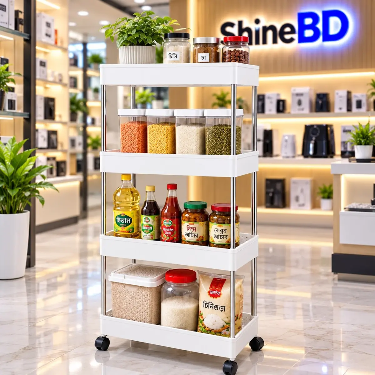 4 Layer Trolley Raak | Metal Stand
