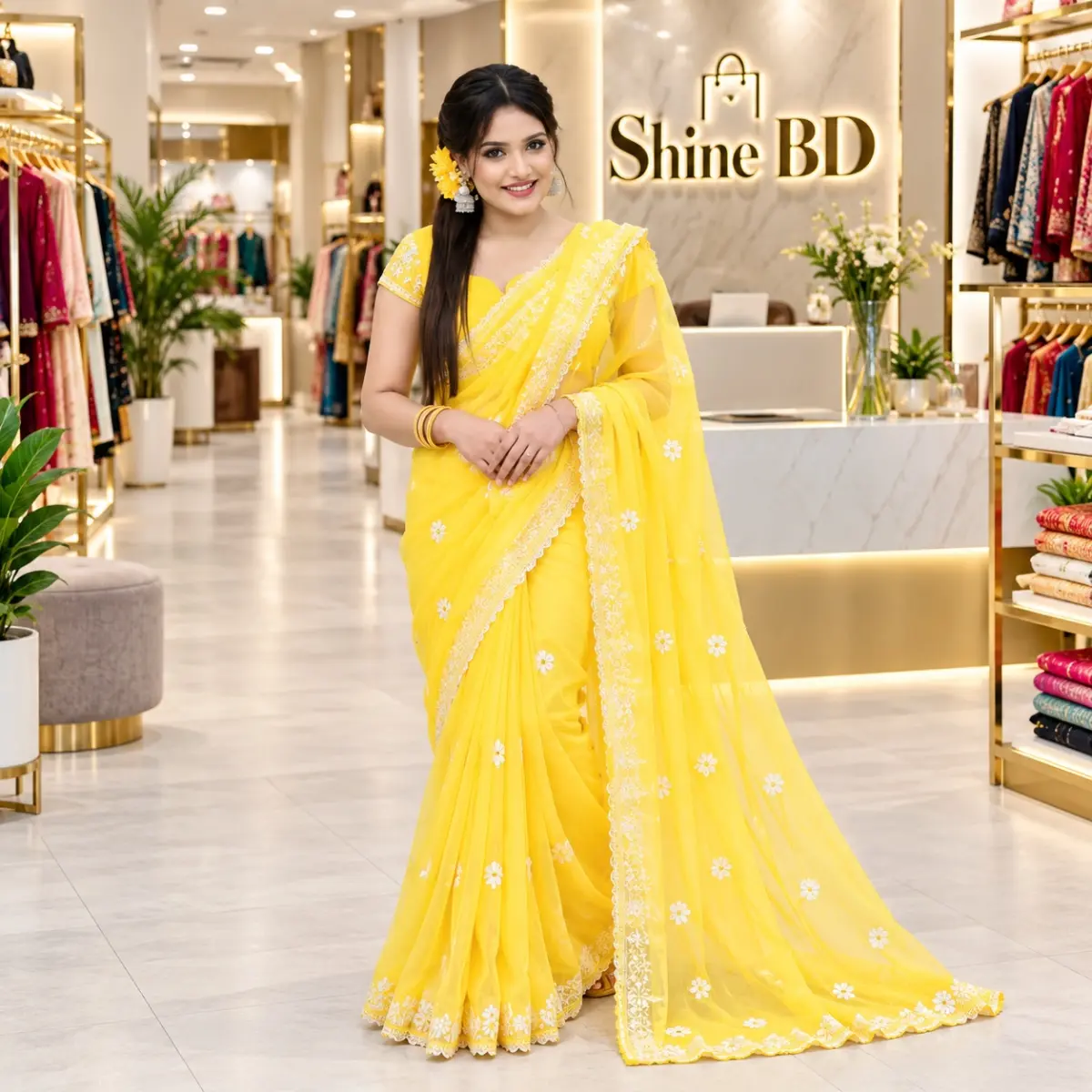 Half Silk Lace Work Saree