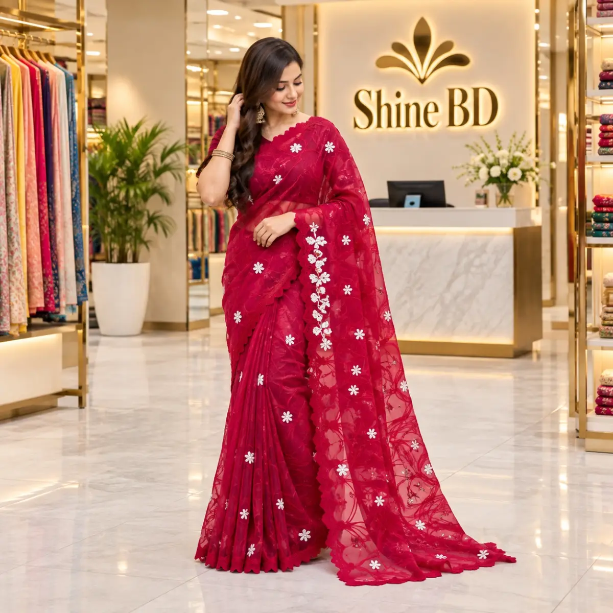 Georgette Sharee With Blouse Piece