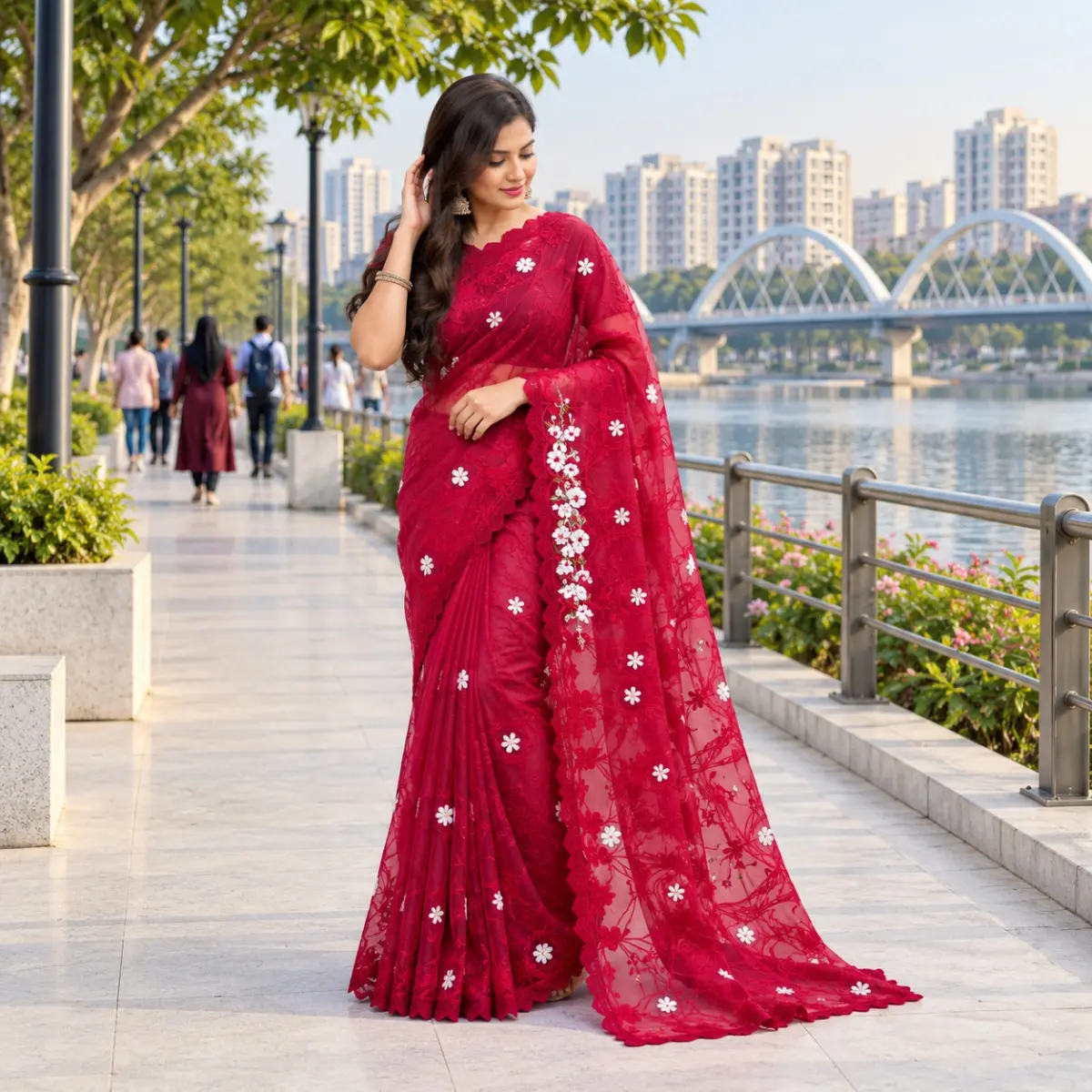 Georgette Sharee With Blouse Piece