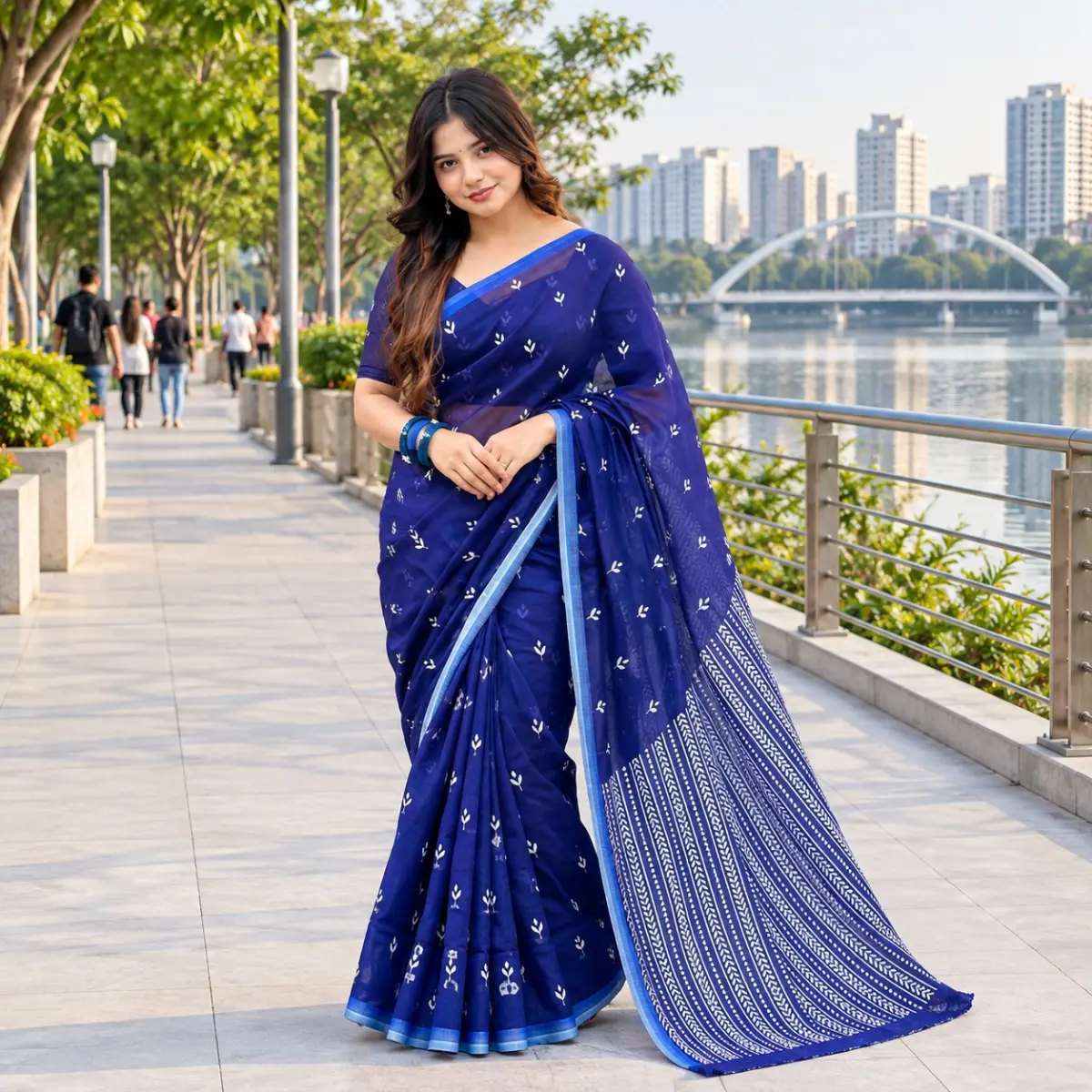 Chanderi silk sharee with blause pcs
