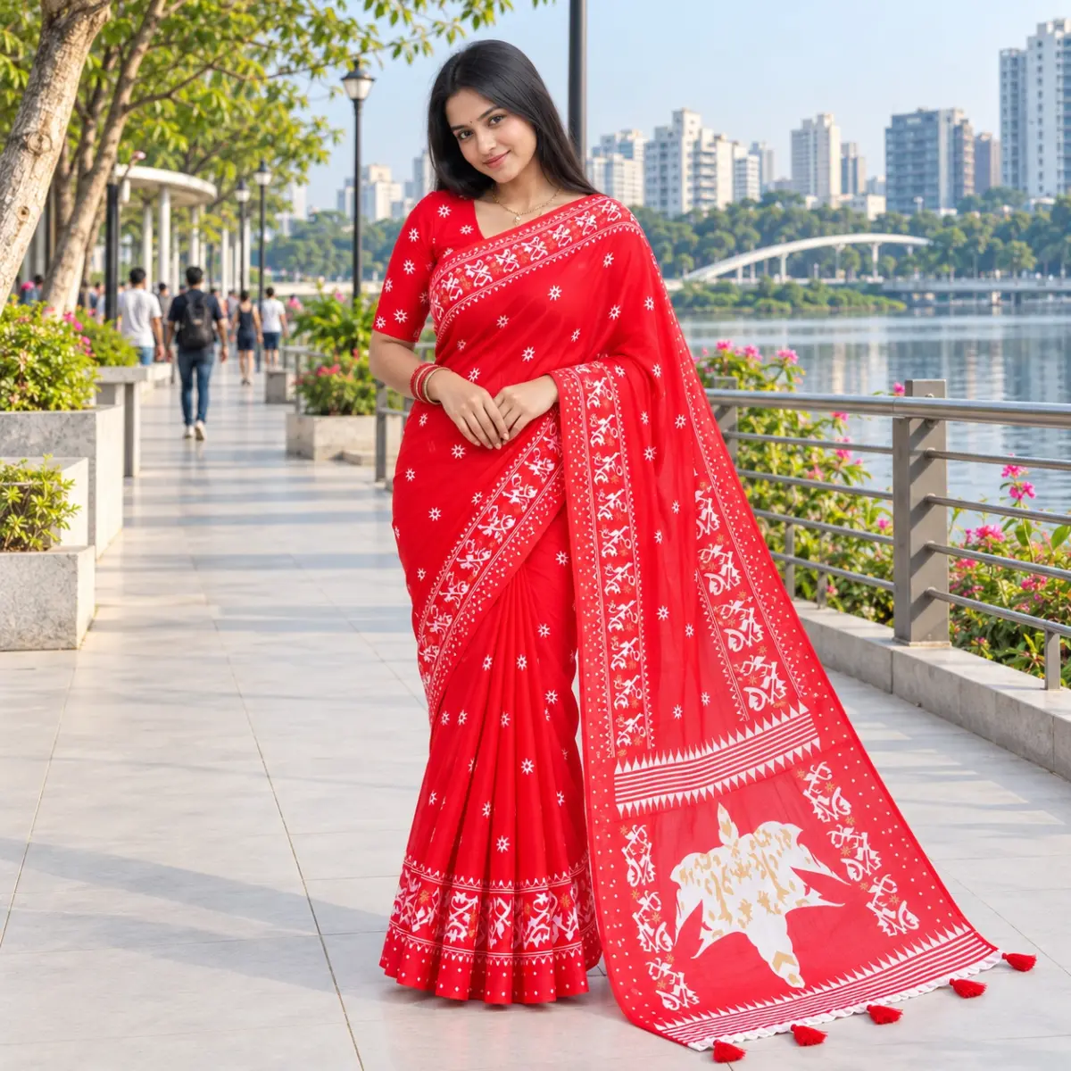 Chanderi silk sharee with blause pcs