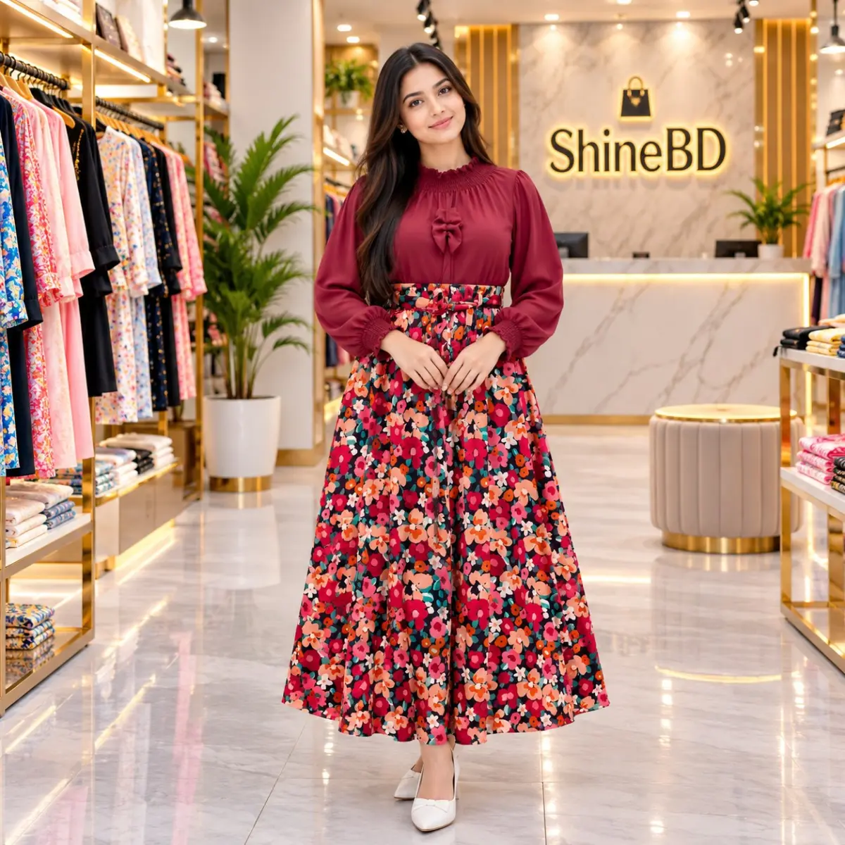 Western Denim style Ladies Blazer Gown Tops