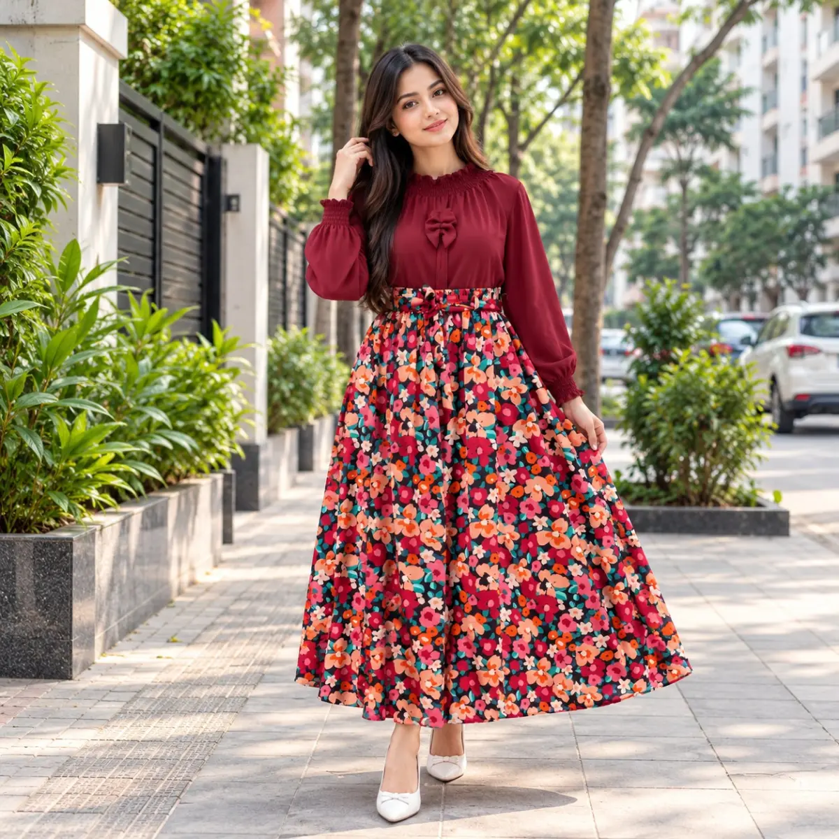 Western Denim style Ladies Blazer Gown Tops