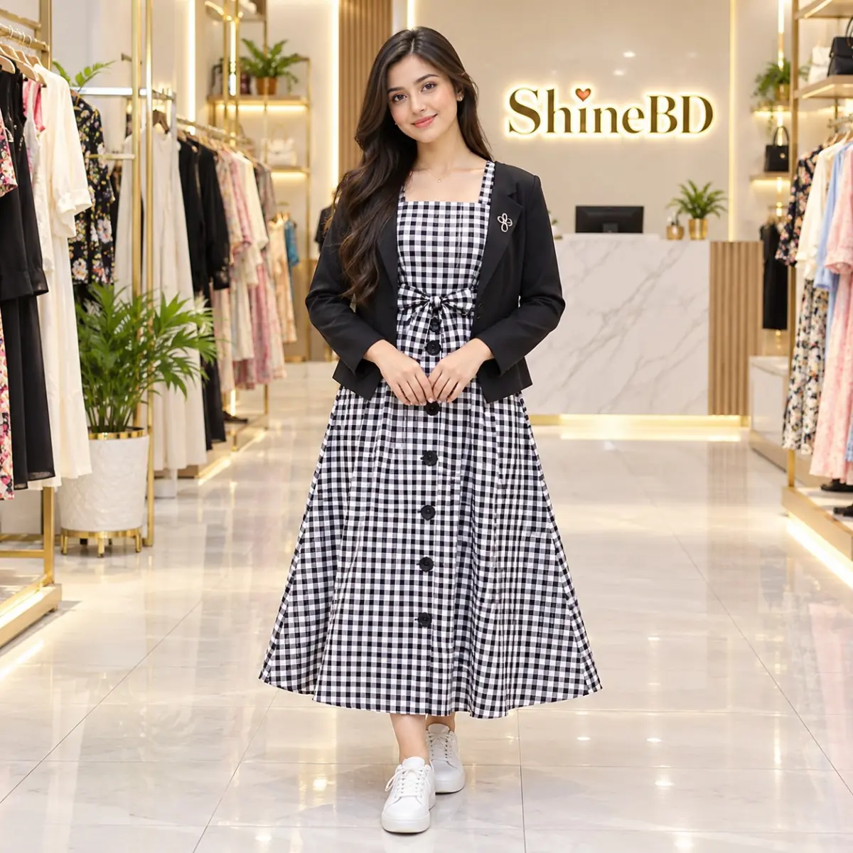 Western Denim style Ladies Blazer Gown Tops