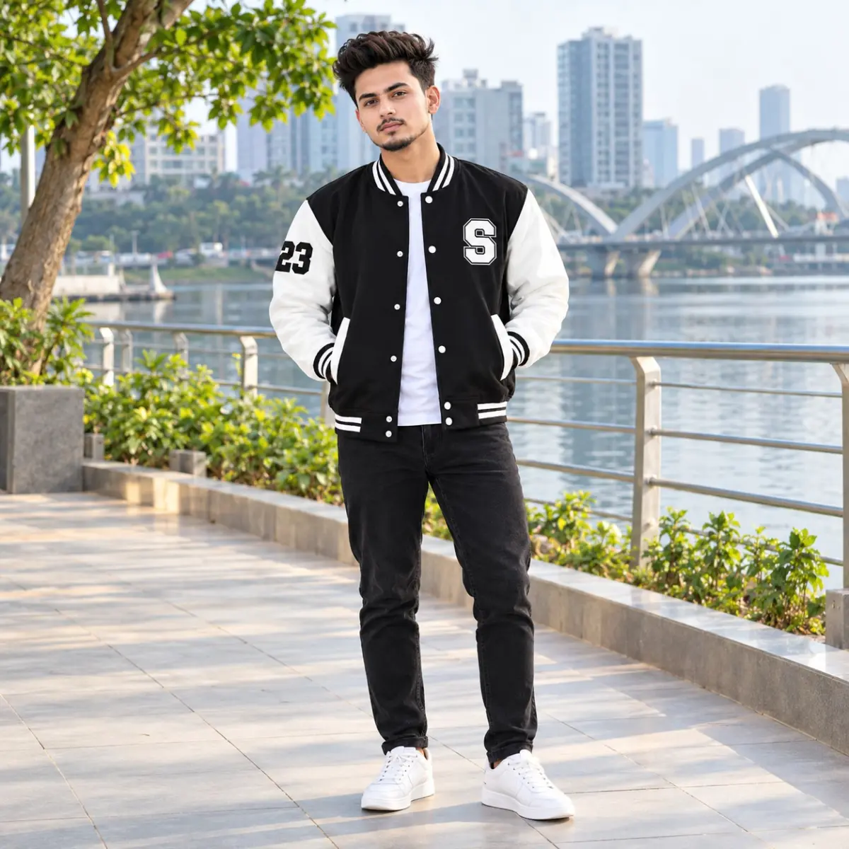 Stylish Cotton Varsity Jacket