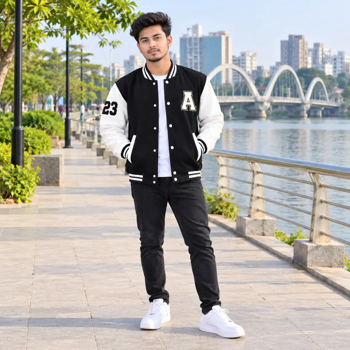 Stylish Cotton Varsity Jacket