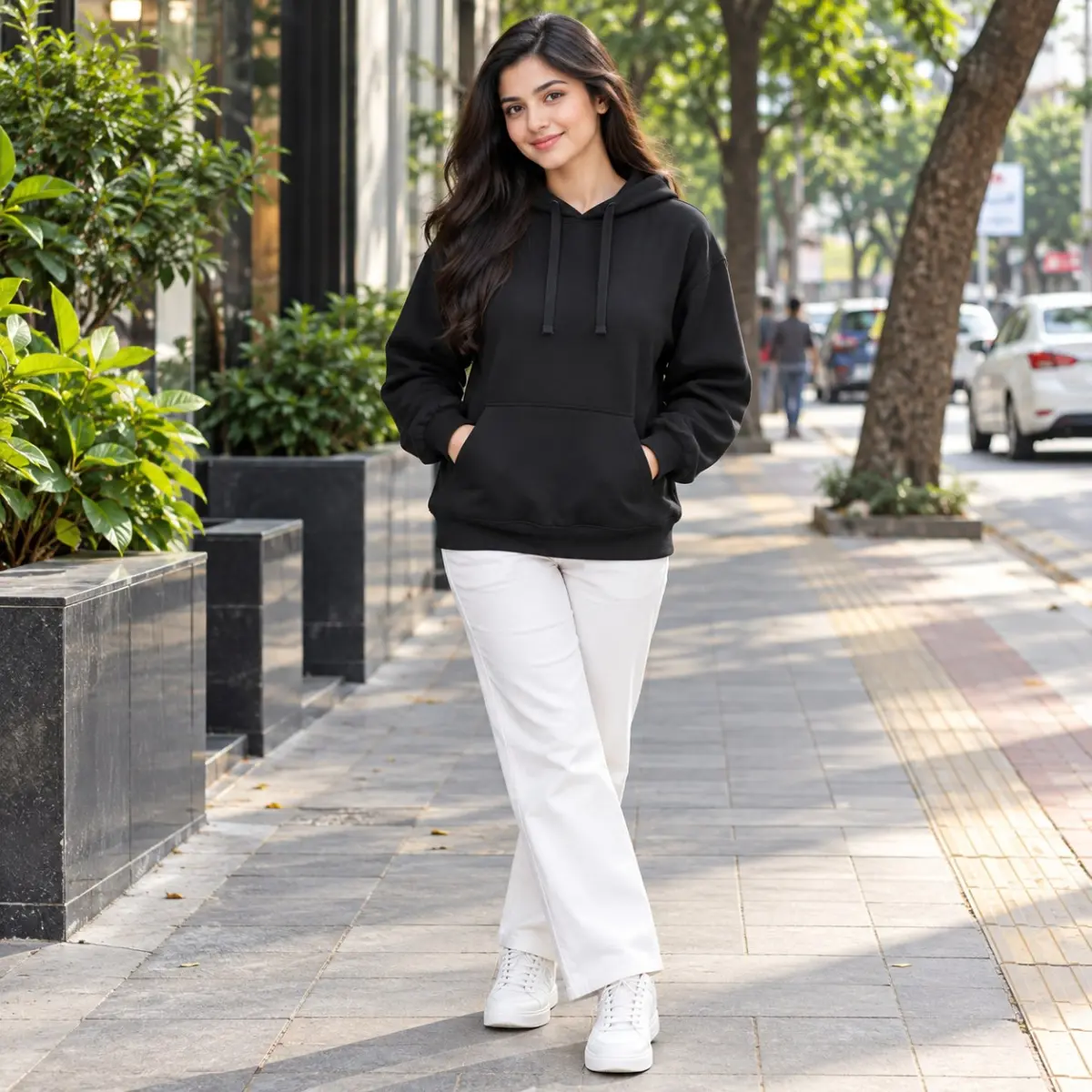 Solid Color Ladies Hoodie