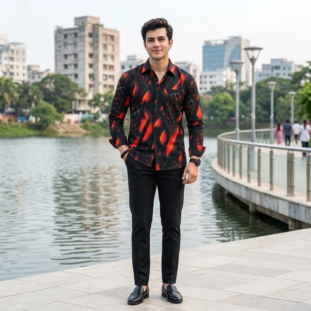 Premium China Jafran Fabrics Print Shirt