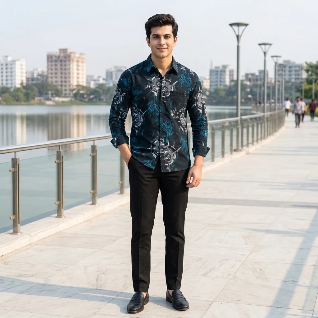 Premium China Jafran Fabrics Print Shirt