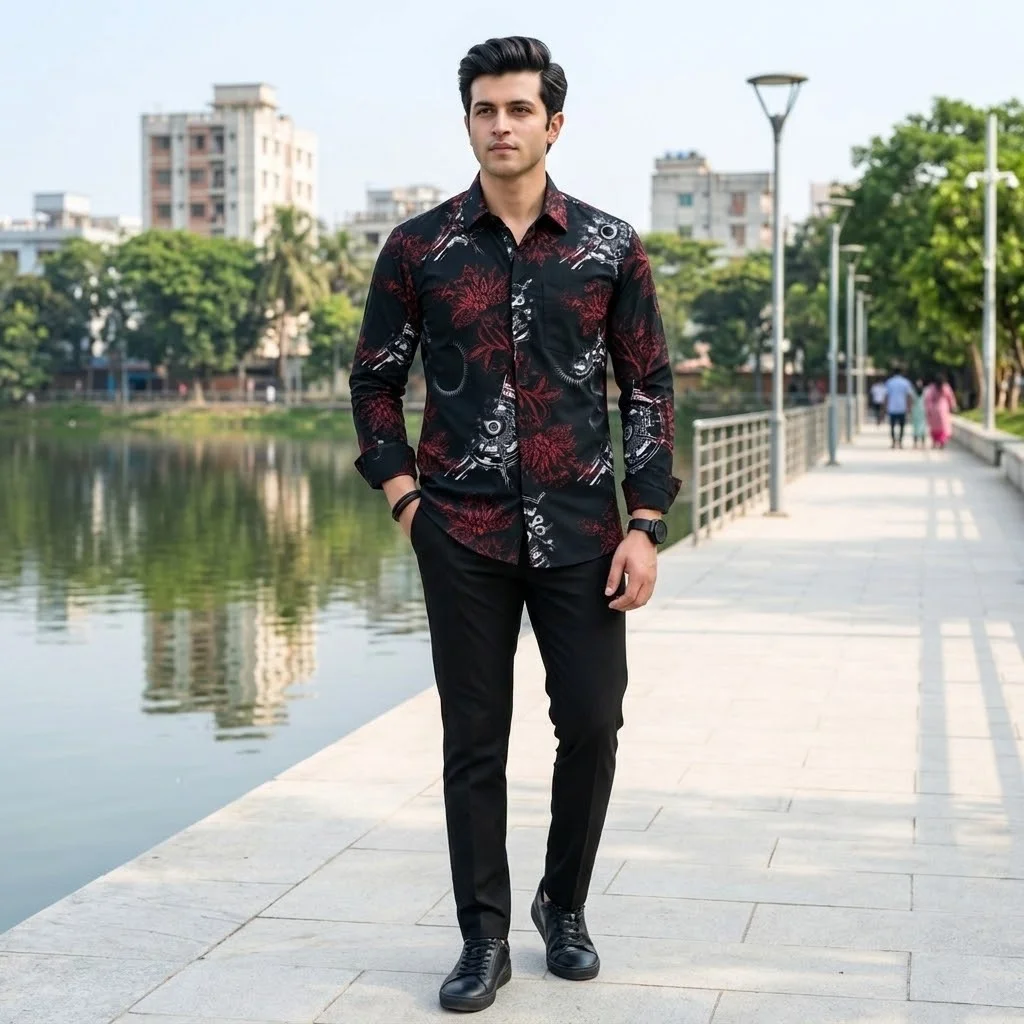 Premium China Jafran Fabrics Print Shirt