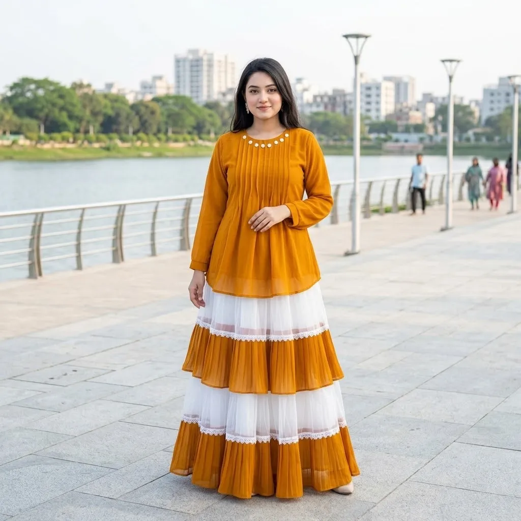 mustard & white