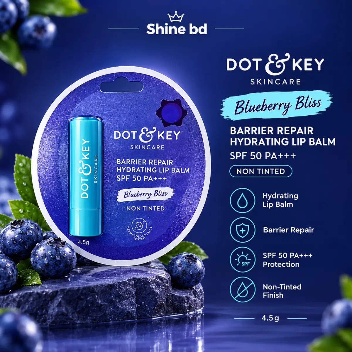 Dot & Key Barrier Repair Hydrating Blueberry Bliss Lip Balm SPF 50
