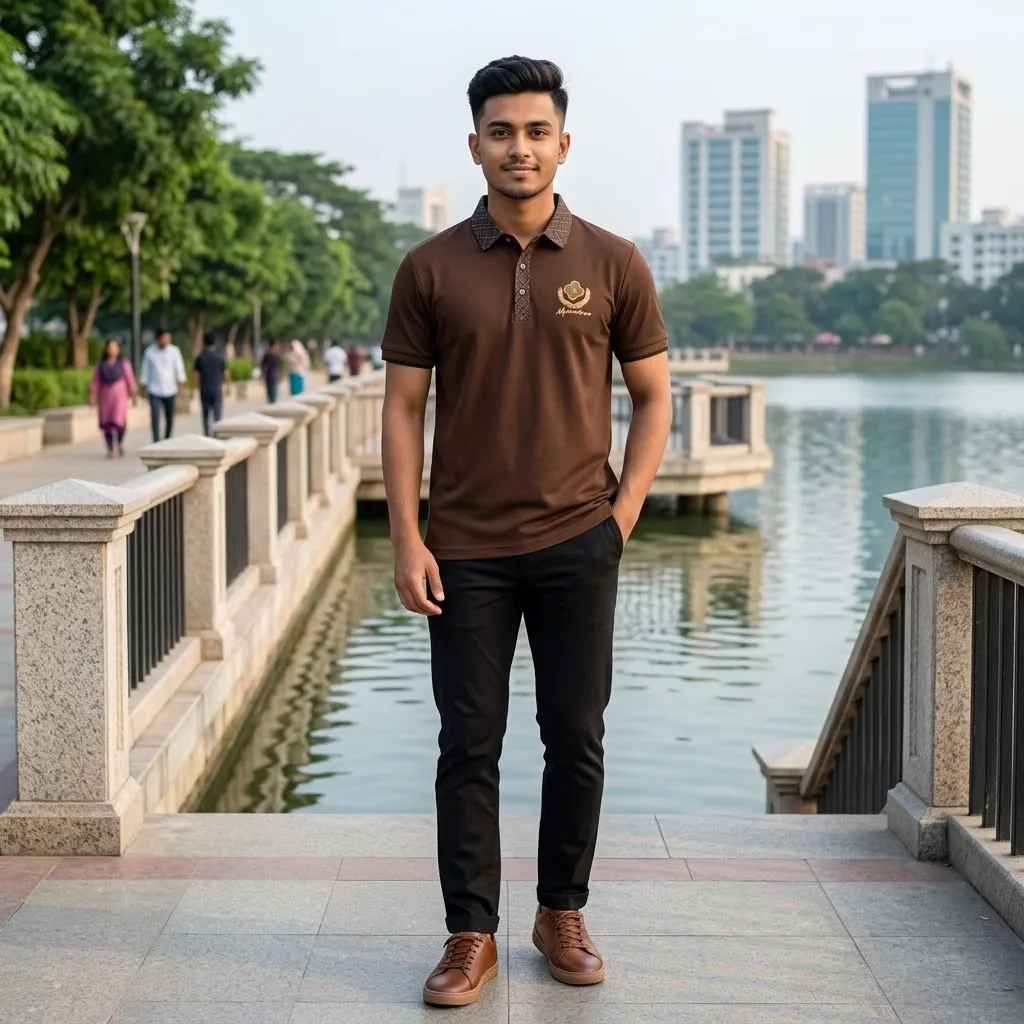 Premium Polo Shirt with China Sticker