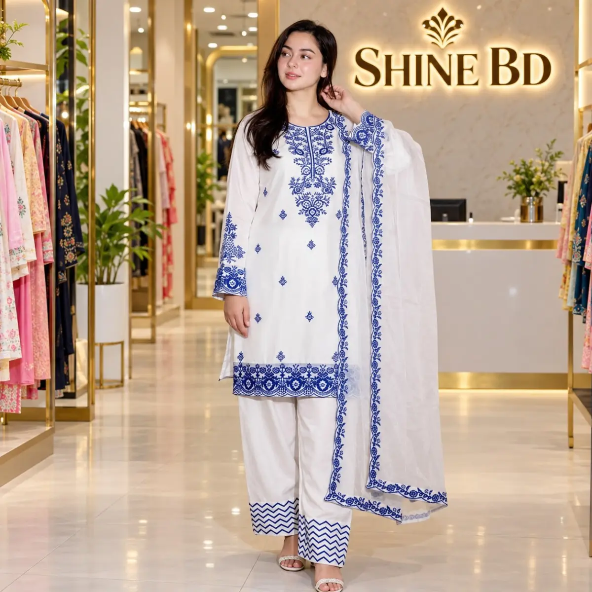 Embroidery Readymade Three Piece
