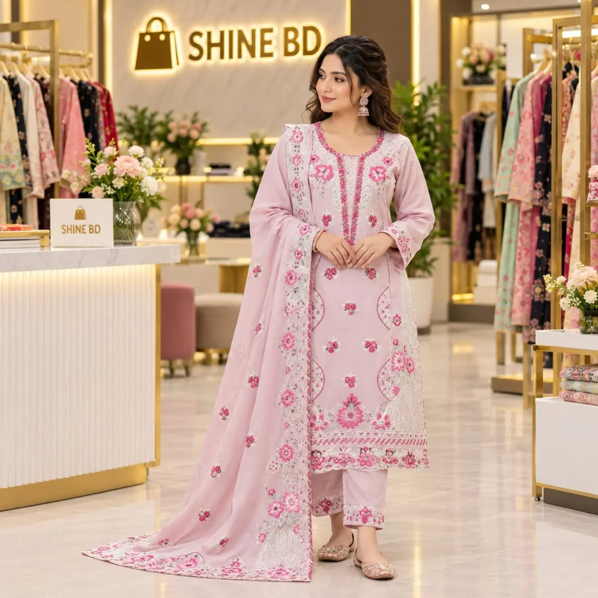 Embroidery Readymade Three Piece