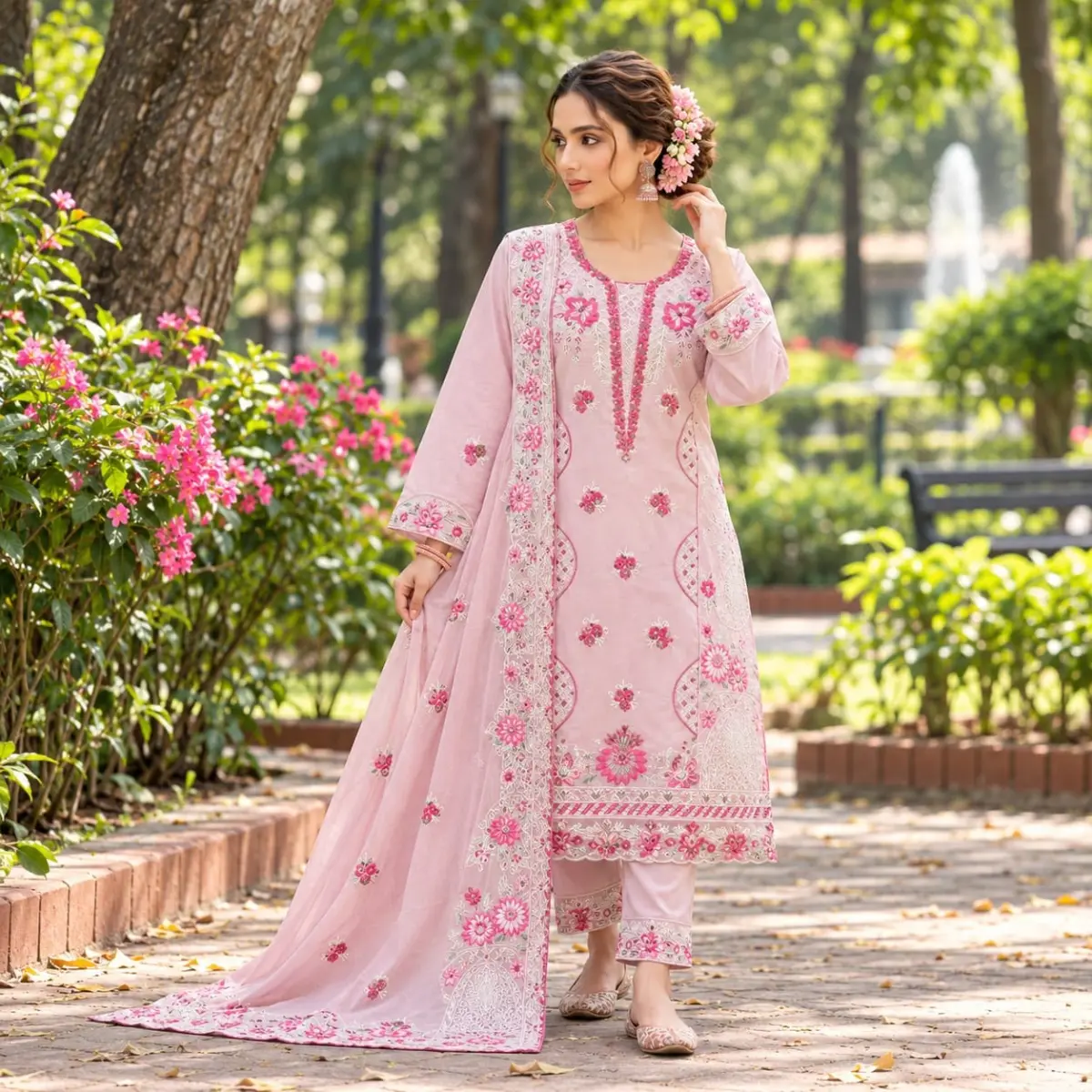 Embroidery Readymade Three Piece