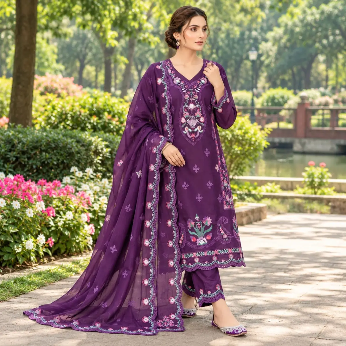 Embroidery Readymade Three Piece