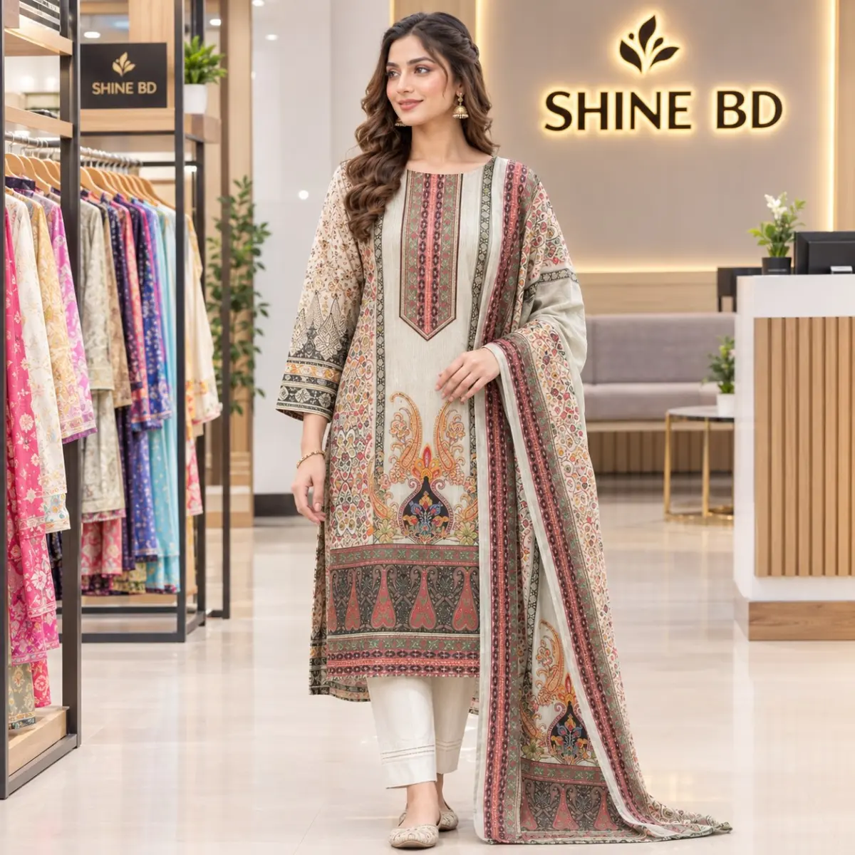 Pakistani Zam Zam Three Piece (Unstitch)