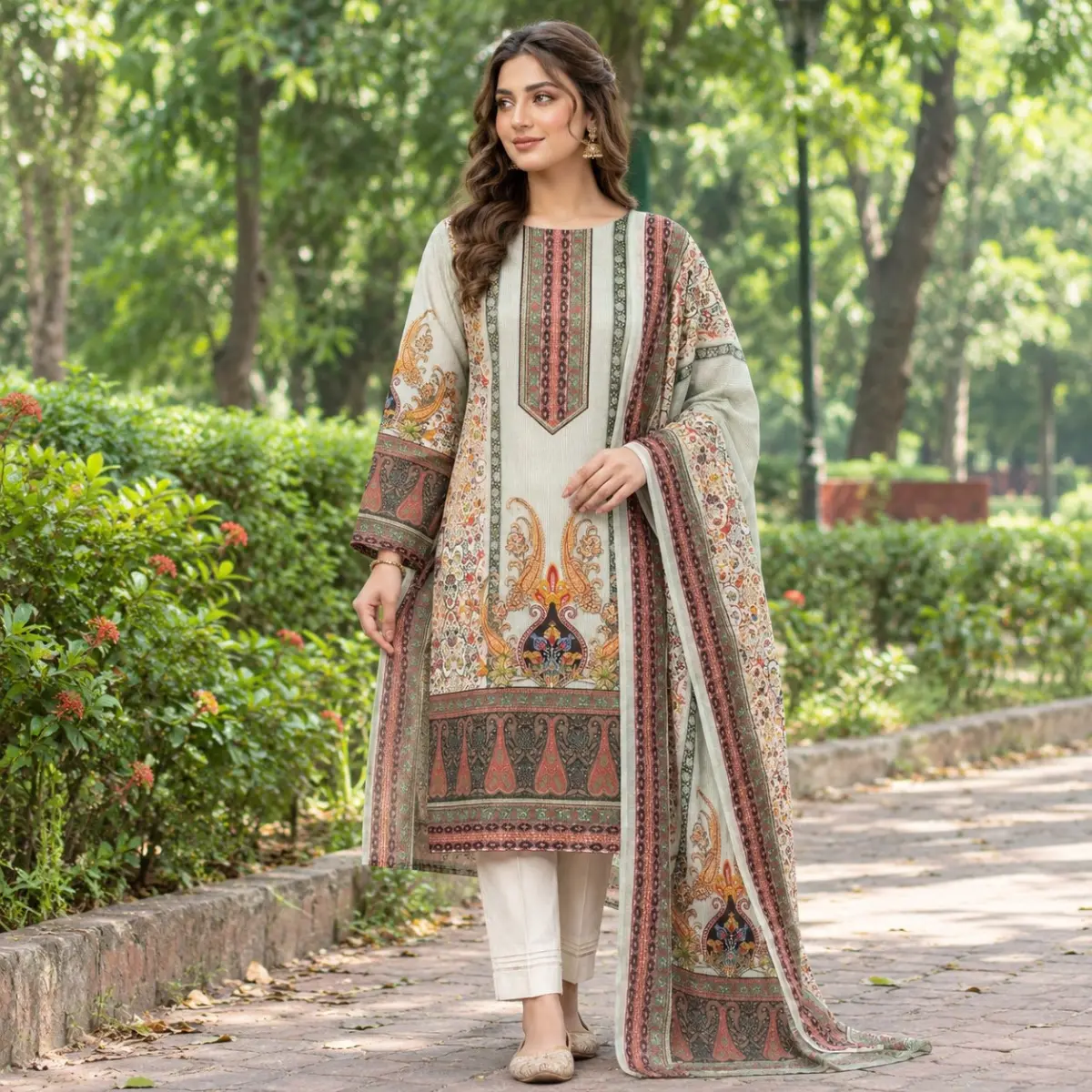 Pakistani Zam Zam Three Piece (Unstitch)