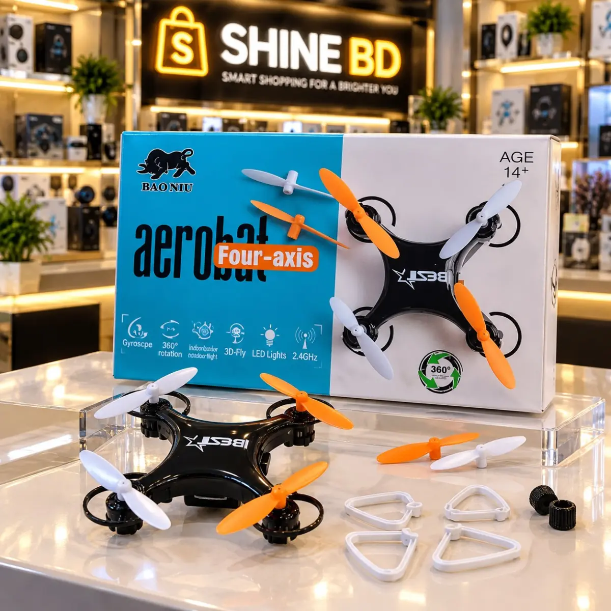 Aerobat 360 Degree Mini Drone With Remote Control 4133