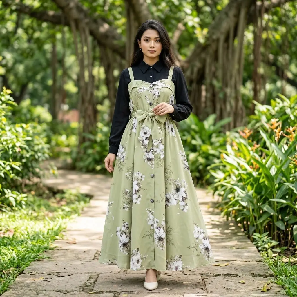 Printed Romper Gown