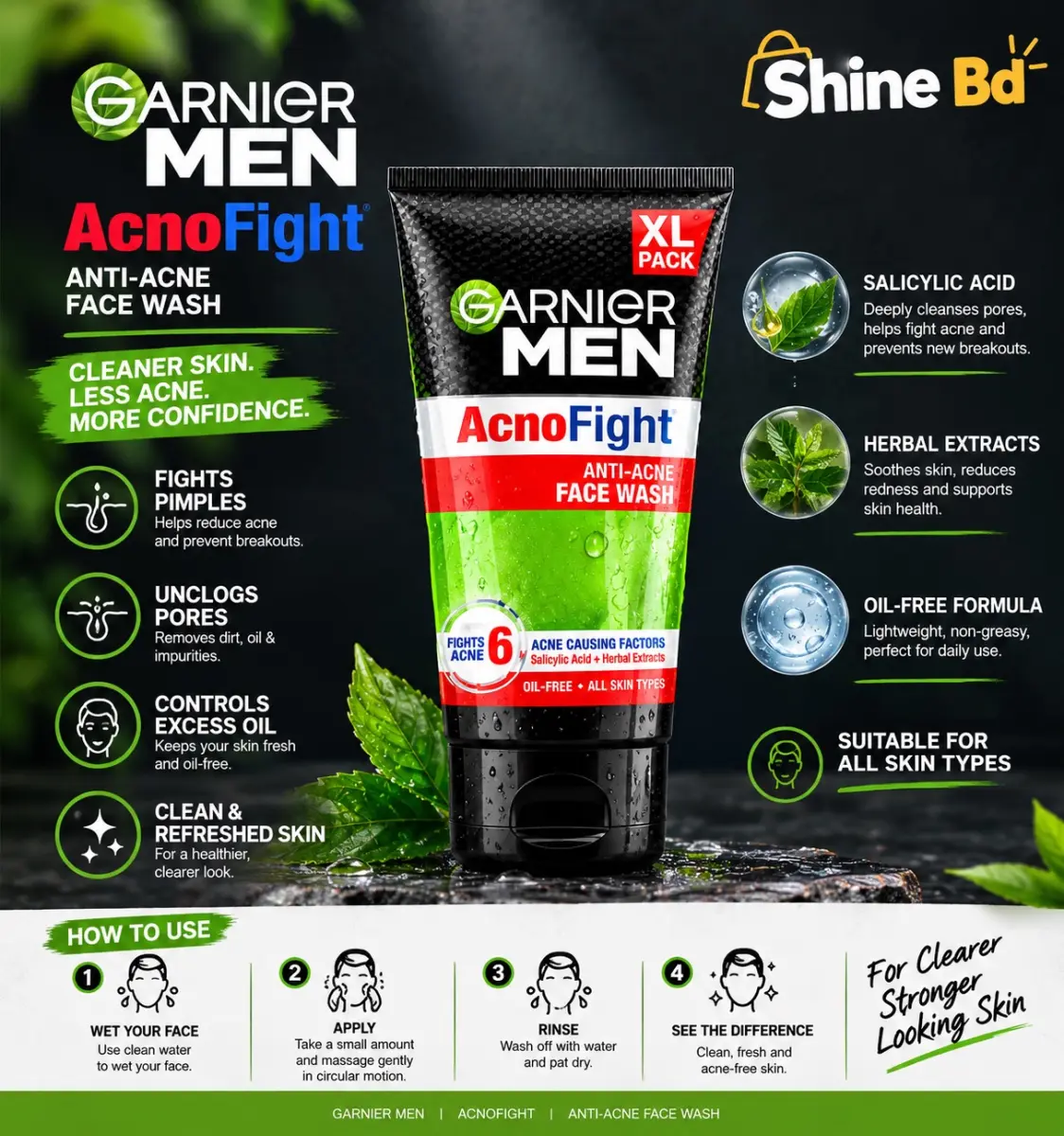 Garnier Men Acno Fight Anti-Pimple Facewash