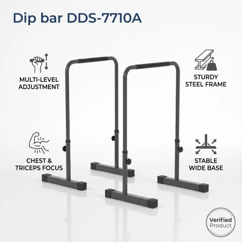Adjustable Parallel Dip Bar Station Heavy Duty Calisthenics & Triceps Push-Up Stand for Home GymDDS-7710A