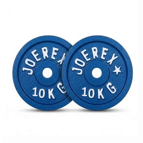 Joerex 10kg cast iron blue dumbbell weight gym plates 2pcs 20 kg