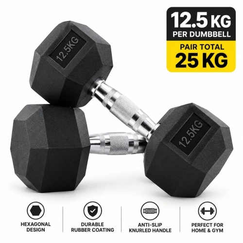 12.5kg Hex Dumbbell -2pcs 1 pair (25 kg)