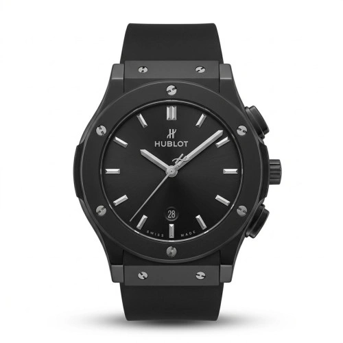 Hublot Style All Black Silicone Strap Quartz Watch for Men