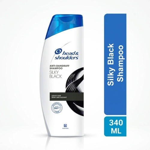 Head & Shoulders Silky Black Anti- Dandruff Shampoo - 100% Dandruff Protection 340ml