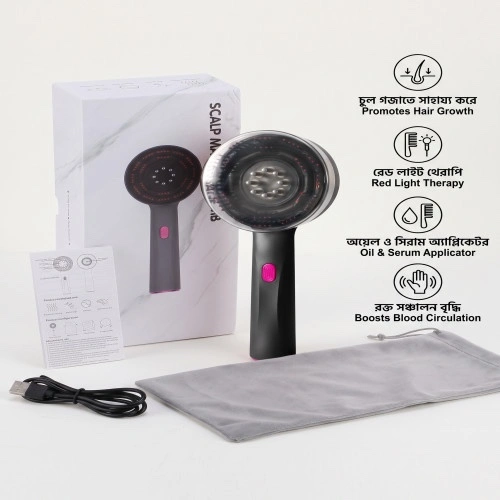 Electric Scalp Massage Comb with Red Light Therapy - Hair Oil Applicator & Growth Massager Brush