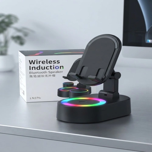 Wireless Induction Charging Bluetooth Speaker with RGB Light and Phone Stand (ZJ-016)