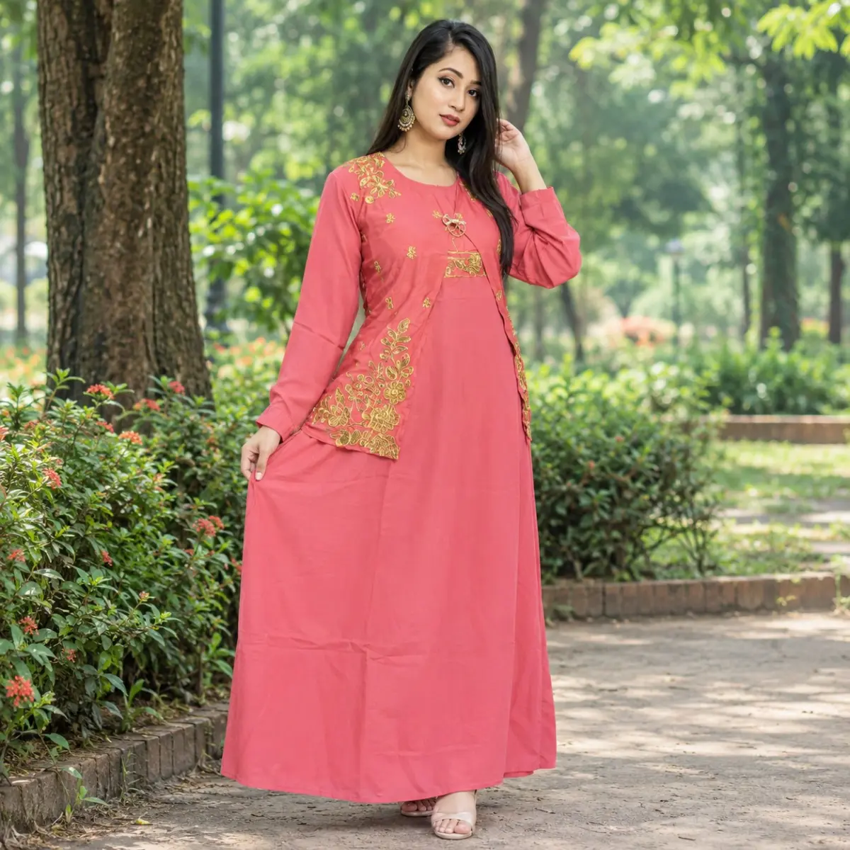 Georgette Long koti Gown