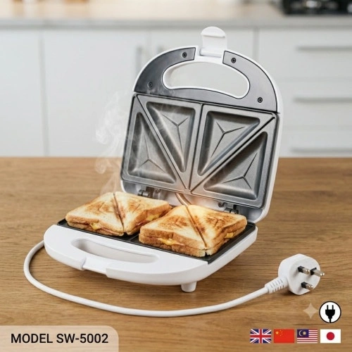 Miyako Sandwich Maker SW-5002 |750W Non-Stick Toaster | Compact & Easy to Clean