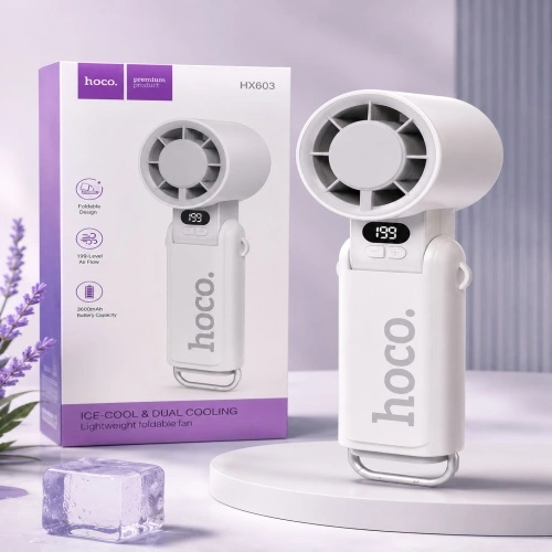 HOCO HX603 Ice-Cool & Dual Cooling Lightweight Foldable Fan