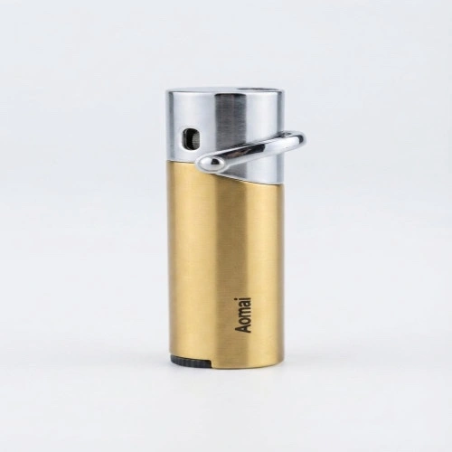 Aomai Premium Golden Metal Pocket Lighter | Refillable Luxury Cigarette Lighter